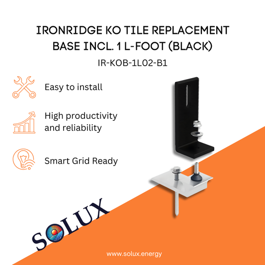 This is an image of Tile Base | Ironridge KO Black with L-Foot and Lag 