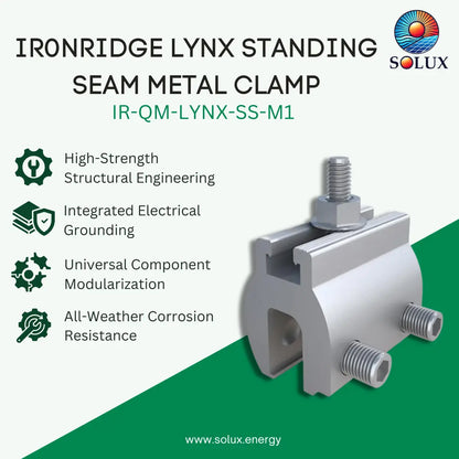 Ironridge Lynx Standing Seam Metal Clamp (incl. Clamp to L-Foot HW) (Priced as each)