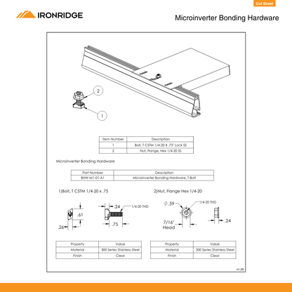 IR-BHW-MI-01-A1 t-bolt