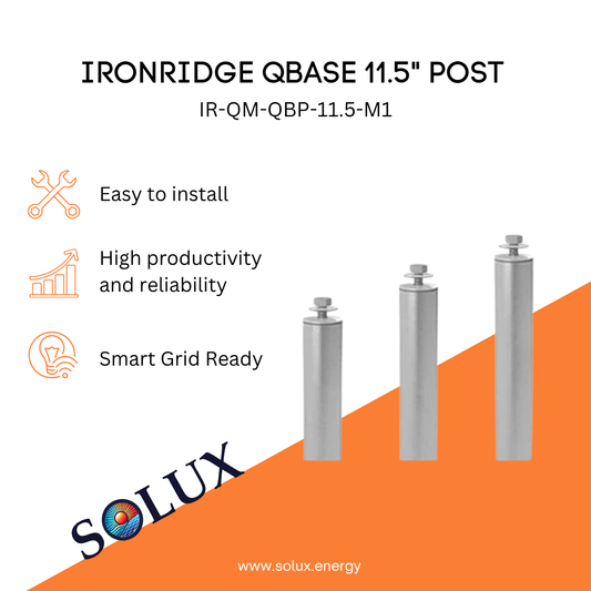 This is an image of Ironridge QBase 11.5" Post to Rack HW Mill