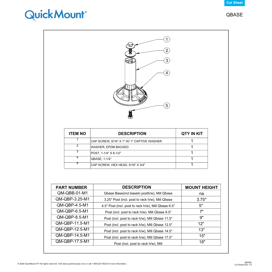 IR-QM-QBP-11.5-M1 standoff mounts