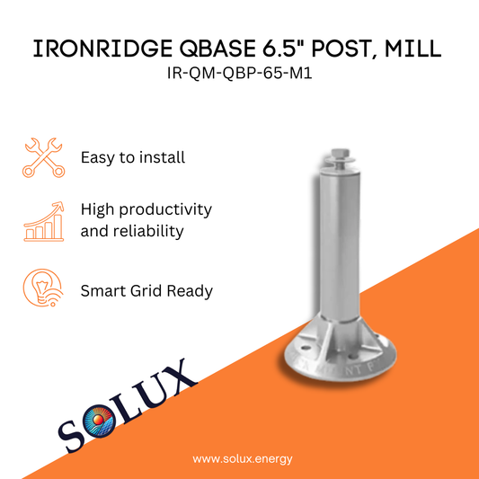 This is an image of Post Mounts Ironridge QBase 6.5" Post HW Mill