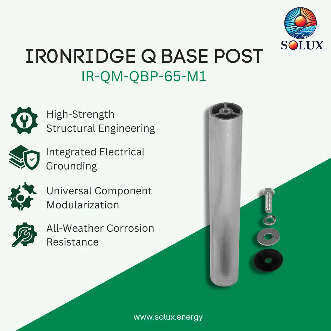 Ironridge QBase 6.5" Post (incl. post to rack h/w), Mill (Priced as each)