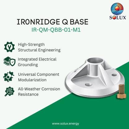 Ironridge QBase Base (incl.base to post h/w), Mill (Priced as each)