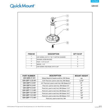 IR-QM-QBB-01-M1 mounting base