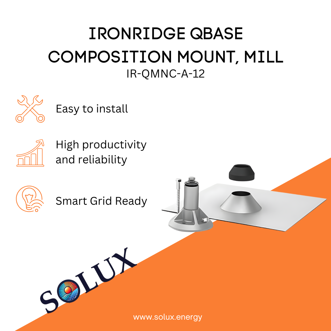 This is an image of Composite Roof Mount by Ironridge QBase 3.25" Mill