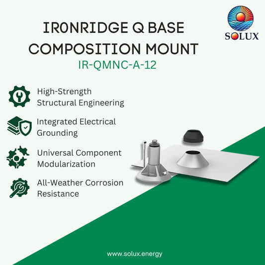 Ironridge QBase Composition Mount, 3.25" Post - 3.75" Net, 12" x 12", Mill (Priced as each)