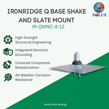 Ironridge QBase Metal, Shake & Slate, 3.25" Post - 3.75" Net, 18" x 18", Mill (Priced as each)