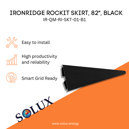 This is an image of Solar Panel Skirts Ironridge RockIt 82" Black