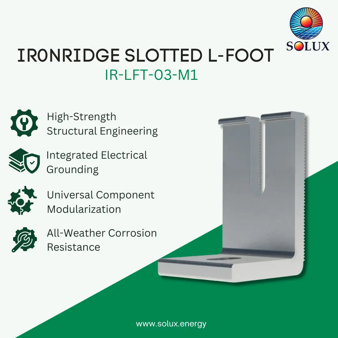 IronRidge IR-LFT-03-M1 Ironridge Slotted L-Foot, Mill (Priced as each)