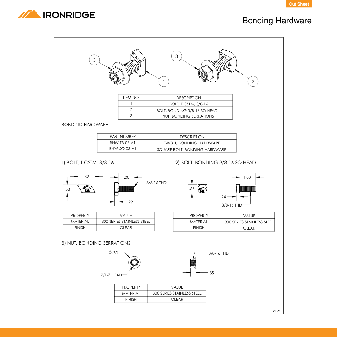IR-BHW-SQ-02-A1 square bolts​