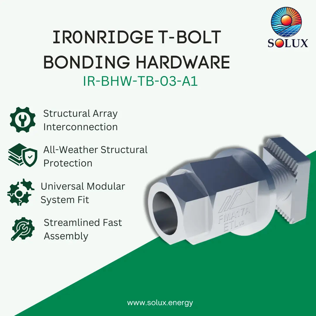 Ironridge T-Bolt Bonding Hardware (Priced as each)