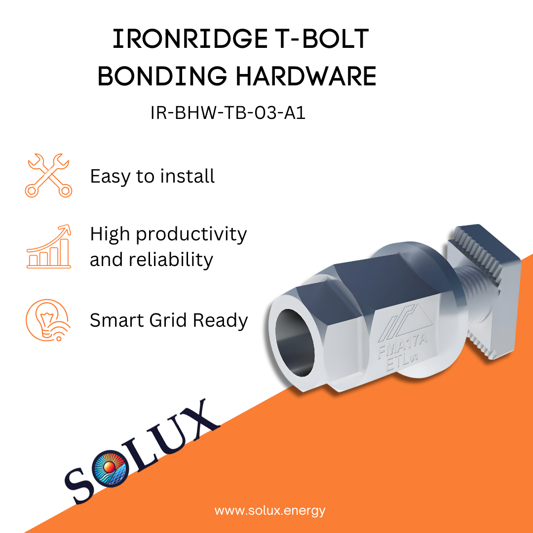 This is an image of T Head Bolt Bonding Hardware -Ironridge