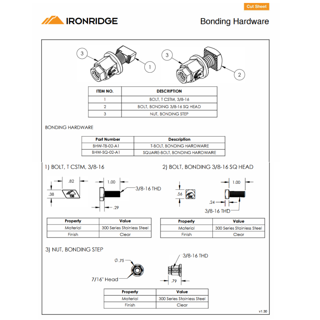 IR-BHW-TB-02-A1 t nuts and bolts​