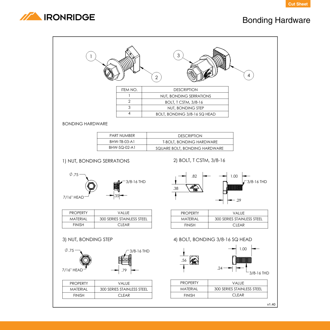 IR-BHW-TB-03-A1 grounding accessories