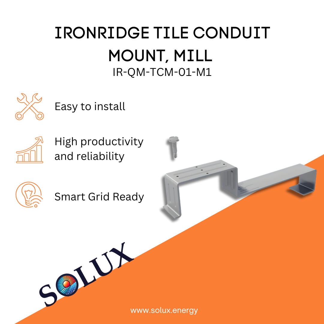 This is an image of Conduit Racking Ironridge Tile Mount Mill Finish