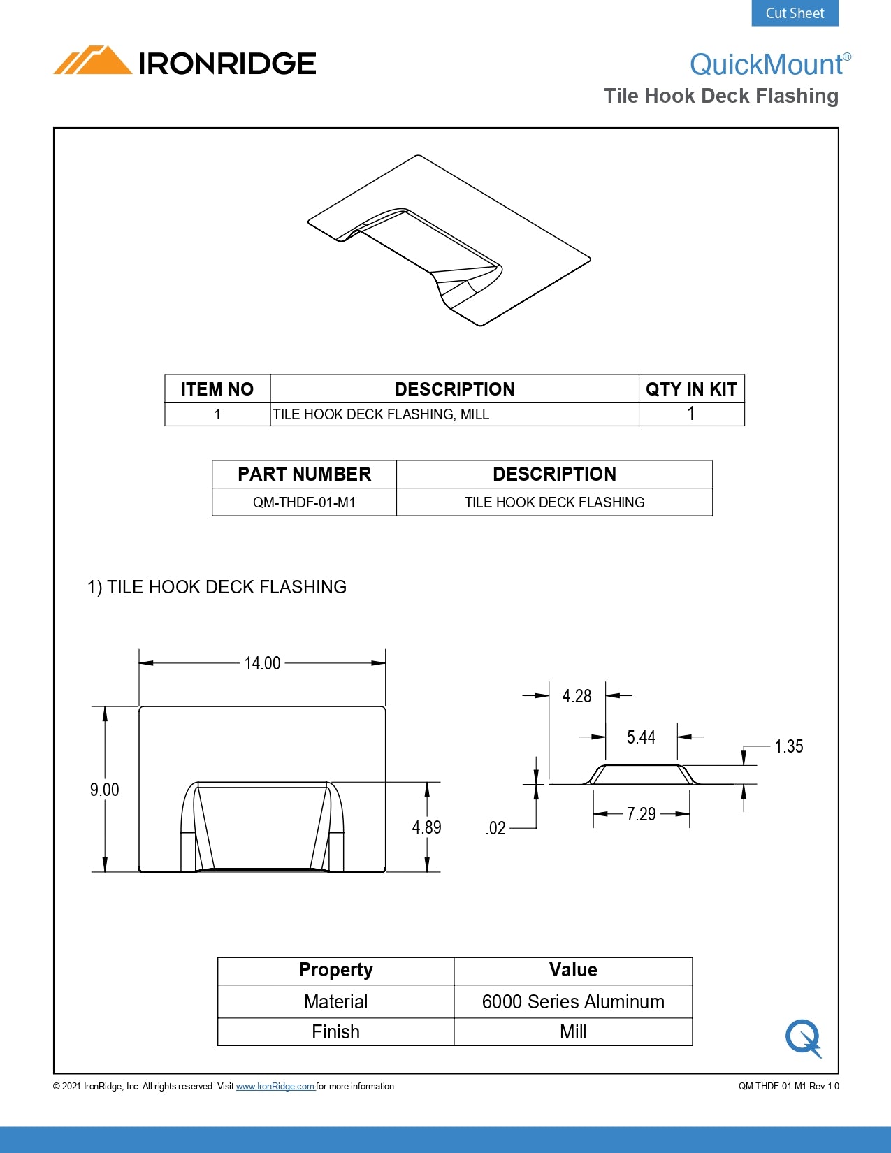 IR-QM-THDF-01-M1 deck hooks​