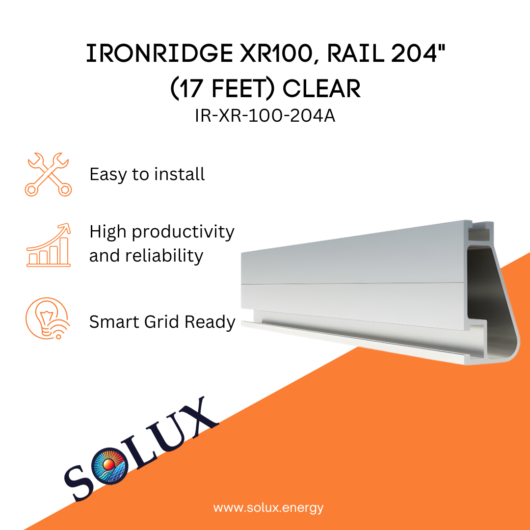 This is an image of Solar Racking, Ironridge XR100 17FT Clear Rail