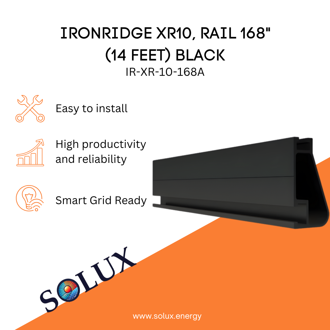 This is image of Ironridge XR10 Rail 14FT Black Mounting Rail