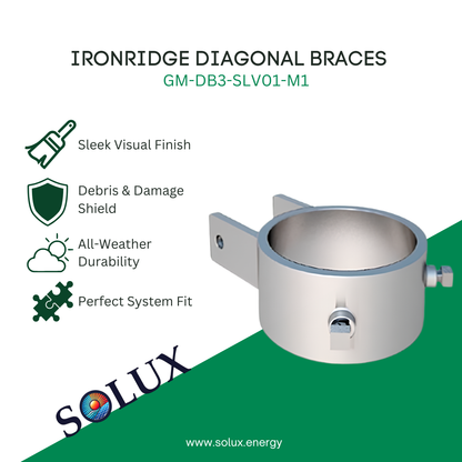 This is an image of Ironridge GM-DB3-SLV01-M1 Diagonal Braces