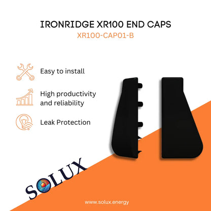 This is an image of Ironridge XR-100 End Caps (XR100-CAP01-B)