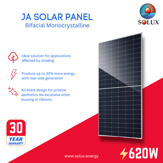 This is an image of Solar Panel N Type JA 620W Bifacial Solar Panel