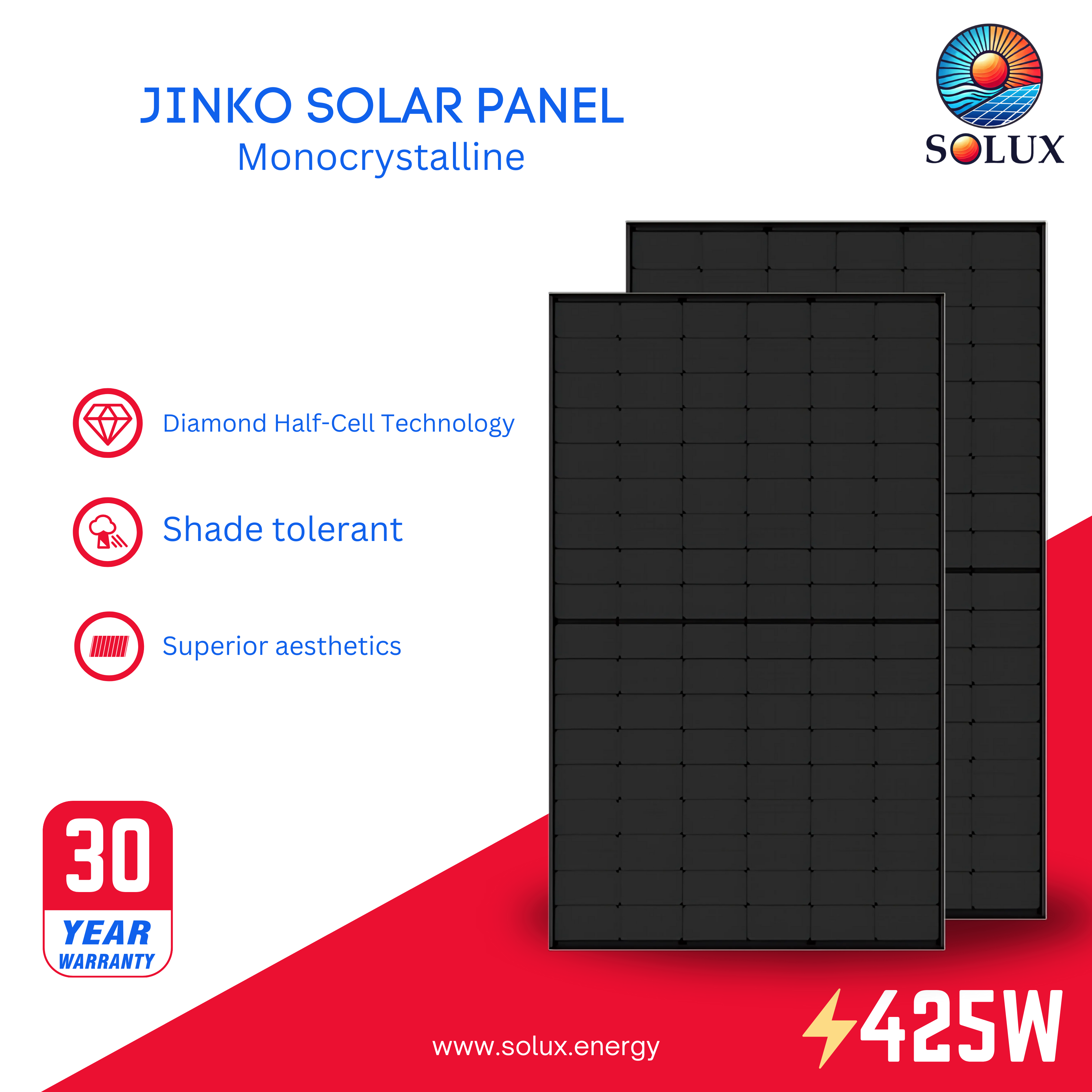 This is an image of Jinko PV Panels JKM425N-54HL4-B