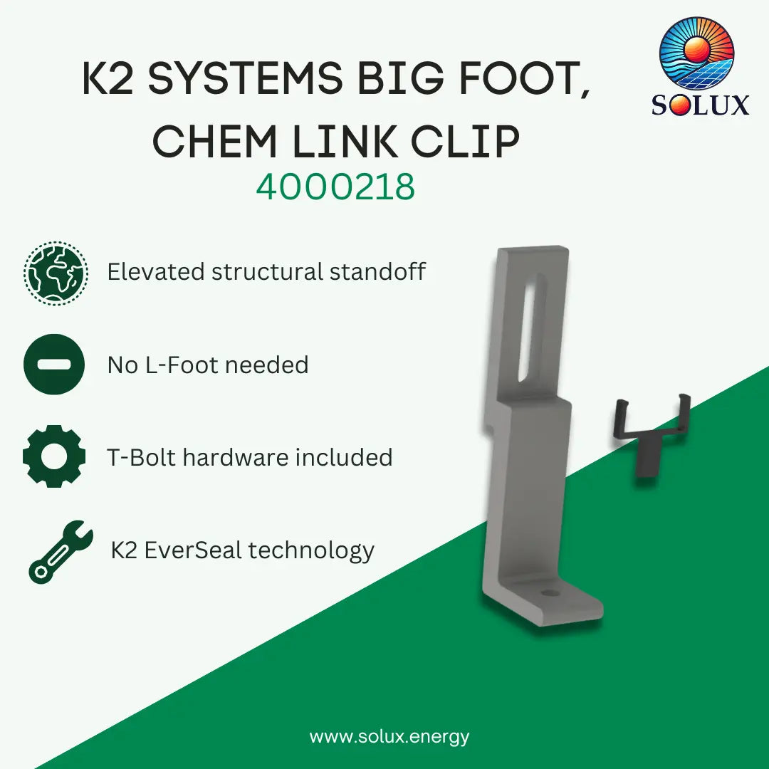 K2 Systems 4000218 Big Foot 6" w/ 3" + Chem Link Clip, Kit