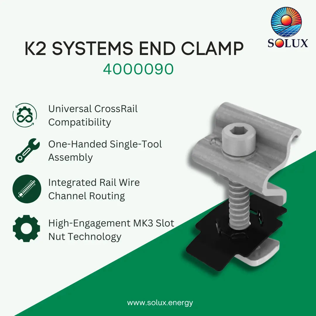 K2 Systems 4000090 30-40mm CR Silver End Clamp