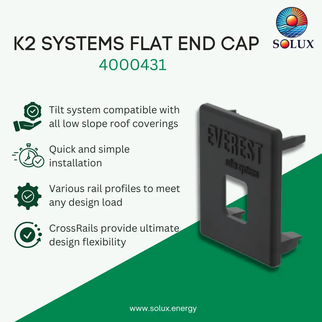 K2 Systems 4000431 CrossRail Flat End Cap, CR 48-X,48-XL
