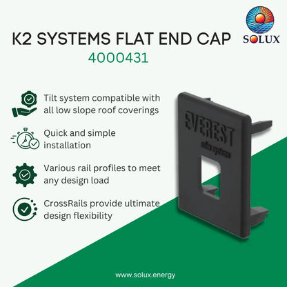K2 Systems 4000431 CrossRail Flat End Cap, CR 48-X,48-XL