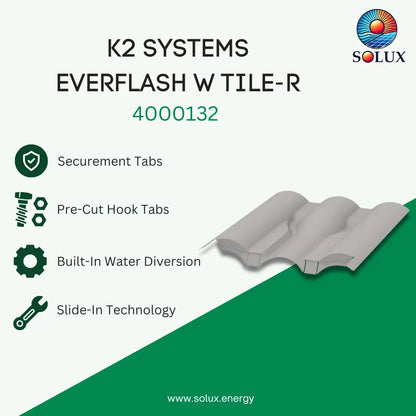 K2 Systems 4000132 EverFlash W Tile – R, Mill