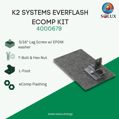 K2 Systems 4000679 EverFlash eComp Kit, Mill LF, Dark Flash
