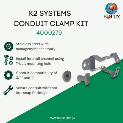 K2 Systems 4000279 Conduit Clamp CrossRail Kit