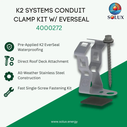 K2 Systems 4000272 K2 Conduit Clamp Kit, with EverSeal