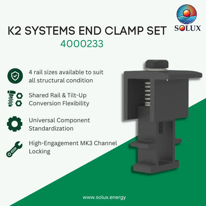 K2 Systems 4000233 End Clamp Set, Dark