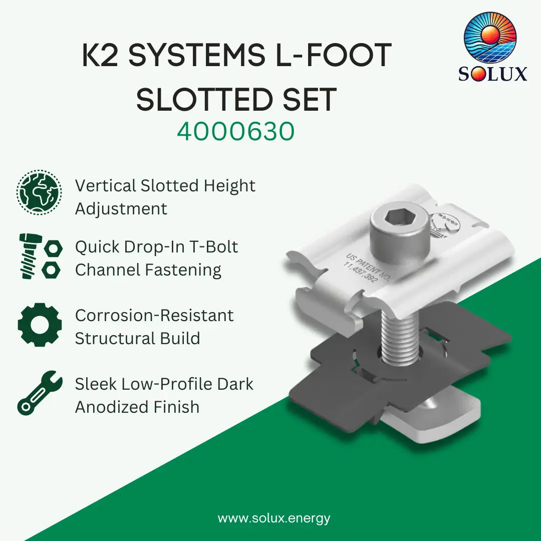 K2 Systems 4000630  L-Foot Slotted Set, Mill