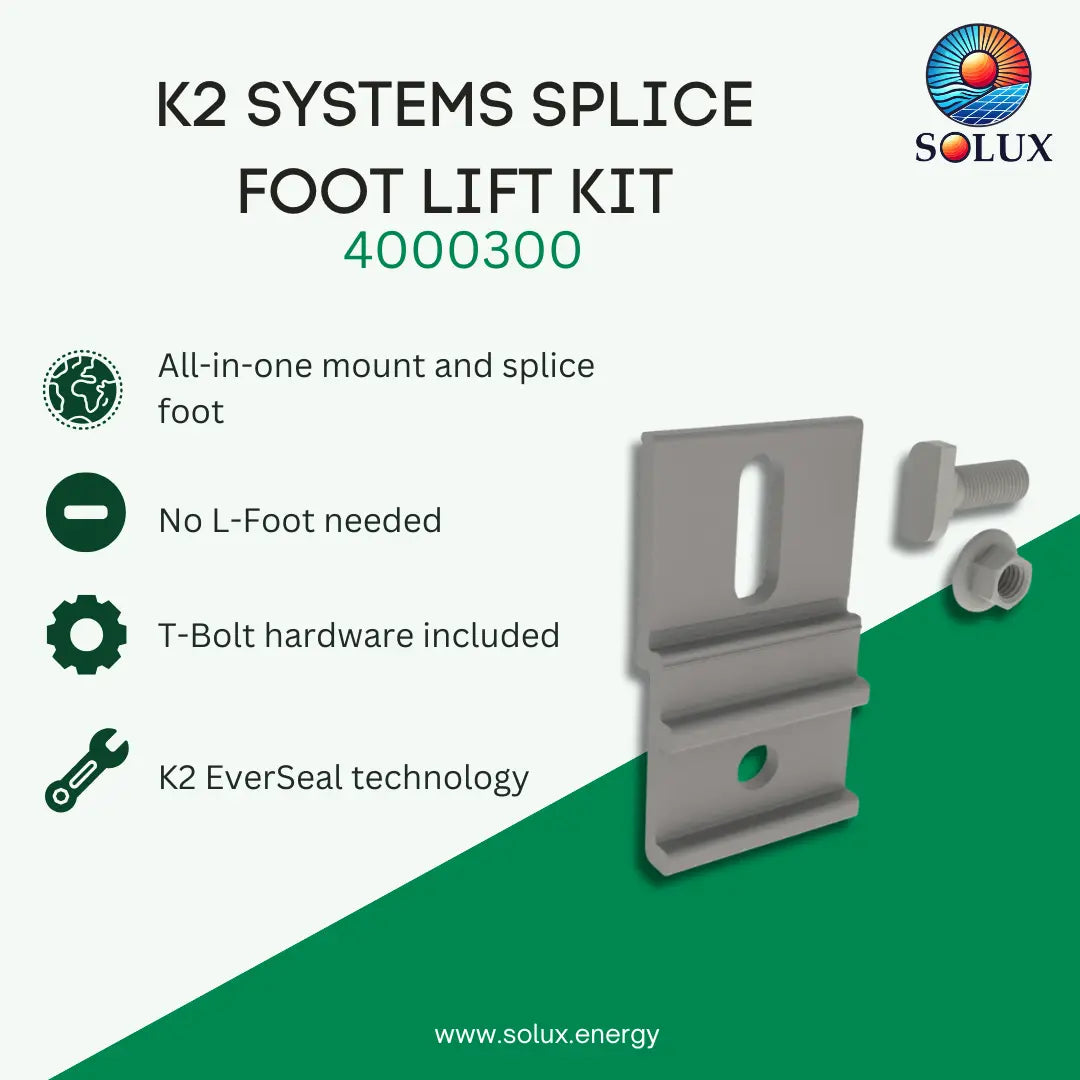 K2 Systems 4000265 Splice Foot Lift Kit, Mill