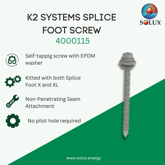 K2 Systems 4000115 Splice Foot Screw, M5x60