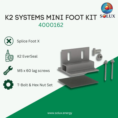 K2 Systems 4000162 Splice Foot XL Kit, Mill