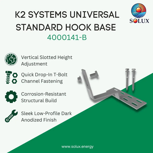 K2 Systems 4000140 Universal Standard Hook, 9" Base, Kit