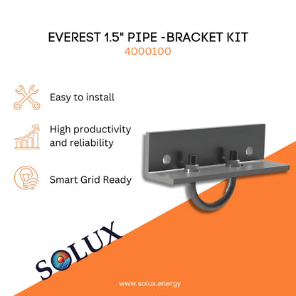 K2 Everest 1.5 inch Pipe-Bracket Kit (4000100) galvanized steel mounting hardware for ground-mount structural support.