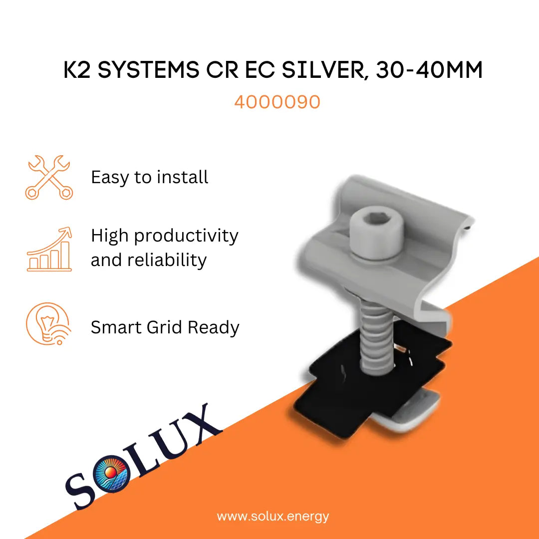 This is an image of Rail End Clamp, Silver 30-40mm | K2 Systems