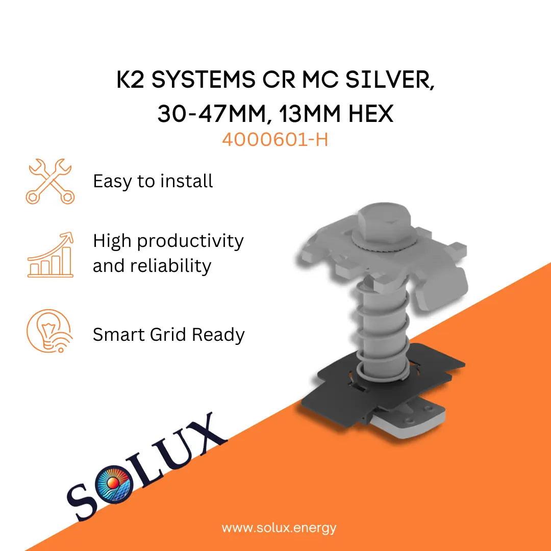 This is an image of Silver Clamp - K2 Systems MC Silver, 30-47mm, 13mm Hex