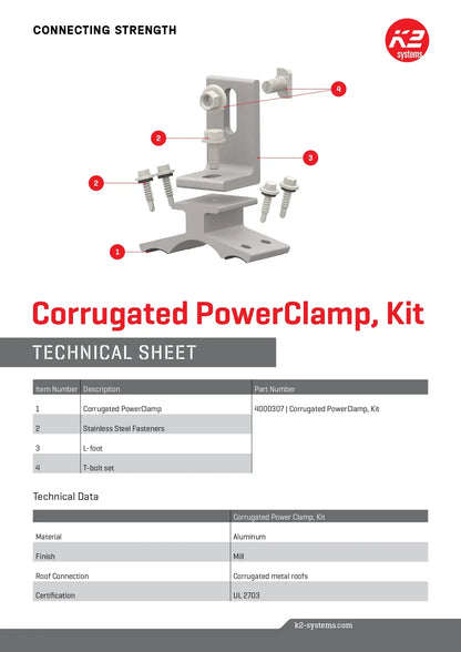4000307 metal roof clamps for solar panels