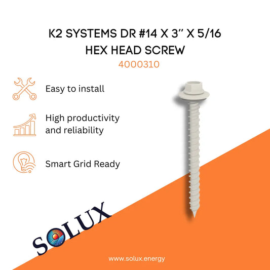This is an image of K2 Hex Head Screw  5/16 DR #14 x 3’’ 4000310