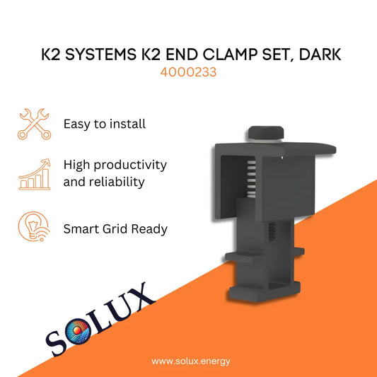 This is an image of K2 End Clamp Set, Dark | K2 Systems