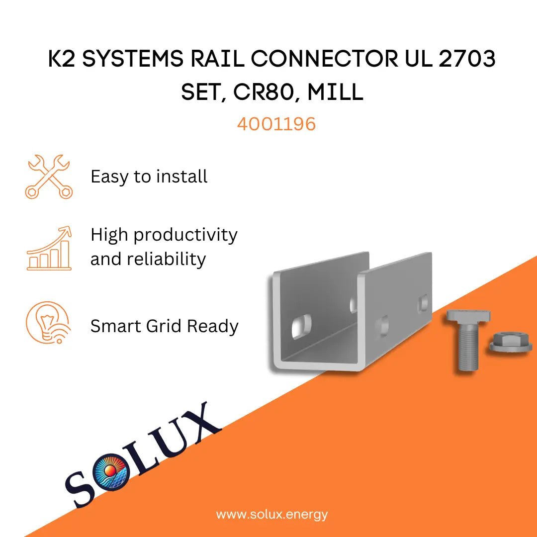 This is an image of Splice Connector K2 Systems Rail Set, CR80, Mill