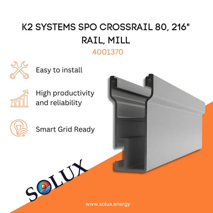 This is an image of Heavy Duty Rail K2 SPO CrossRail 80, 216", Mill