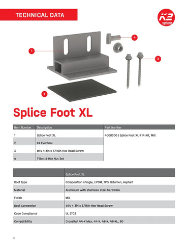 4000300 k2 splice foot xl